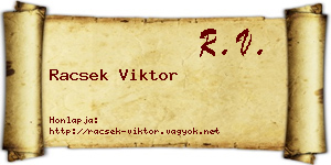 Racsek Viktor névjegykártya
